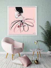 For the Love of Pearls in Pink - Illustration - Canvas Gallery Print - Unframed or Framed - Tiffany La Belle