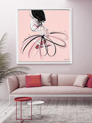 For the Love of Pearls in Pink - Illustration - Canvas Gallery Print - Unframed or Framed - Tiffany La Belle