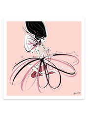 For the Love of Pearls in Pink - Illustration - Limited Edition Print - Tiffany La Belle