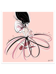 For the Love of Pearls in Pink - Illustration - Limited Edition Print - Tiffany La Belle