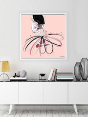 For the Love of Pearls in Pink - Illustration - Canvas Gallery Print - Unframed or Framed - Tiffany La Belle