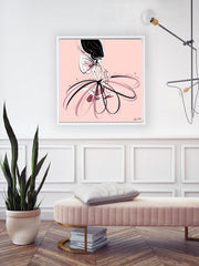 For the Love of Pearls in Pink - Illustration - Canvas Gallery Print - Unframed or Framed - Tiffany La Belle
