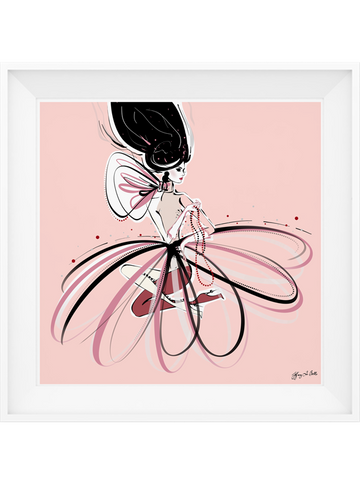 For the Love of Pearls in Pink - Illustration - Limited Edition Print - Tiffany La Belle