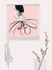 For the Love of Pearls in Pink - Illustration - Canvas Gallery Print - Unframed or Framed - Tiffany La Belle