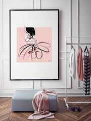 For the Love of Pearls in Pink - Illustration - Limited Edition Print - Tiffany La Belle