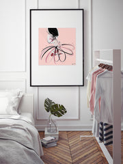 For the Love of Pearls in Pink - Illustration - Limited Edition Print - Tiffany La Belle