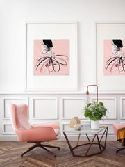 For the Love of Pearls in Pink - Illustration - Limited Edition Print - Tiffany La Belle