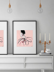 For the Love of Pearls in Pink - Illustration - Limited Edition Print - Tiffany La Belle