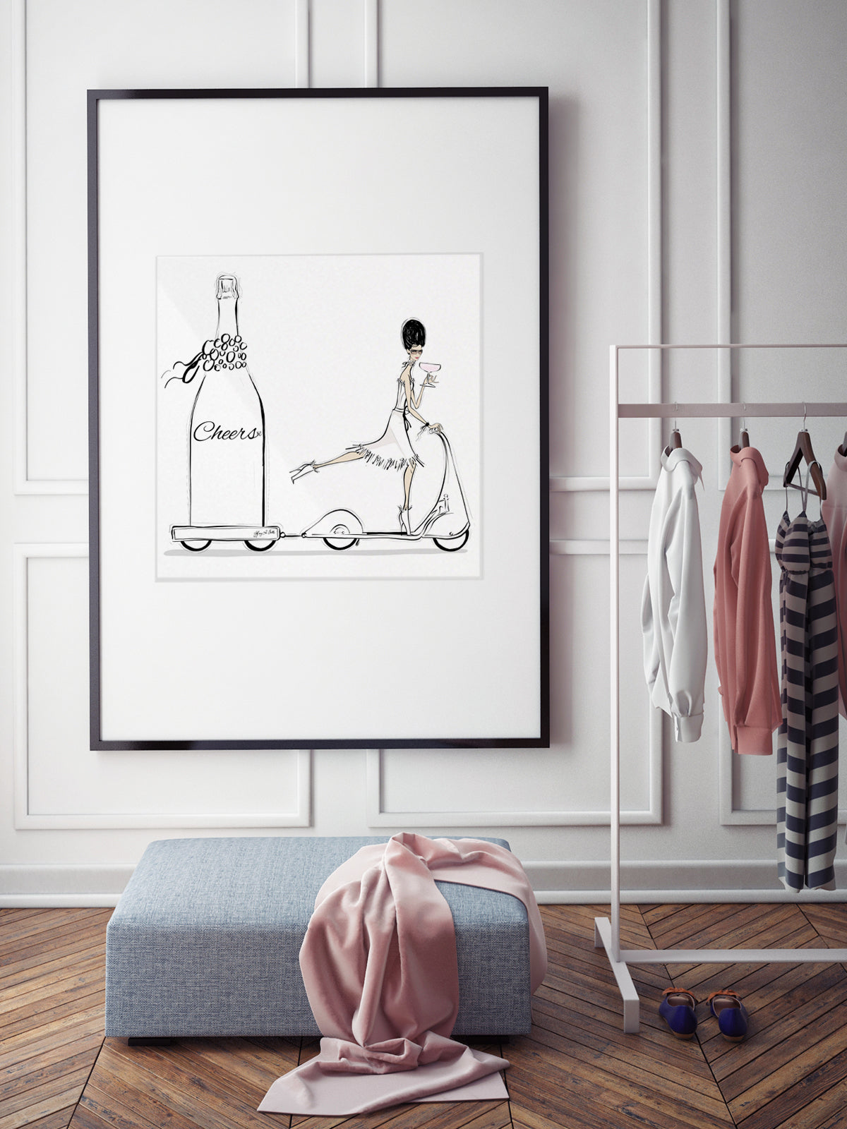 Cheers on Wheels - Illustration - Limited Edition Print - Tiffany La Belle
