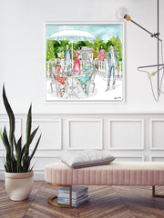 Garden Party - Illustration - Canvas Gallery Print - Unframed or Framed - Tiffany La Belle