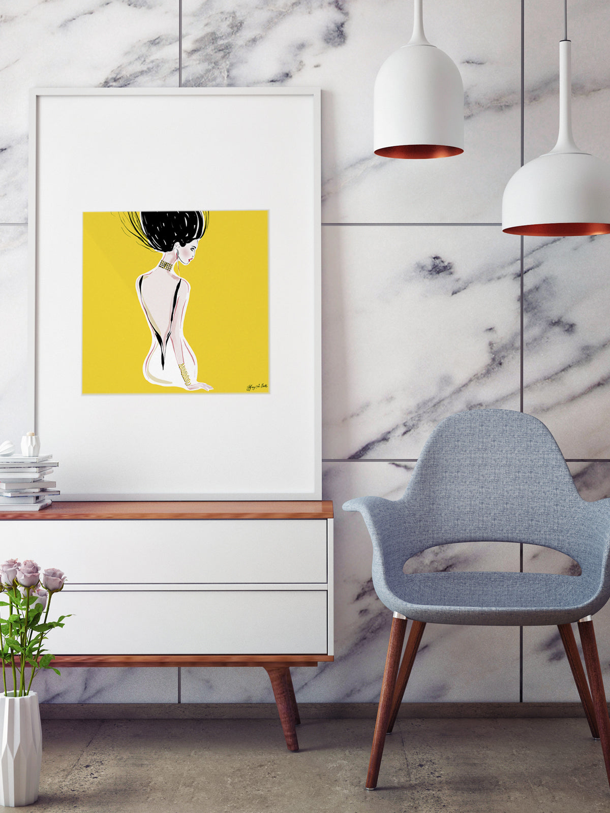 Quite Shy - Illustration - Limited Edition Print - Tiffany La Belle