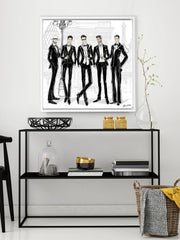 Mens Fashion Week - Illustration - Canvas Gallery Print - Unframed or Framed - Tiffany La Belle