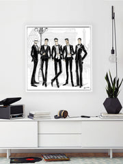 Mens Fashion Week - Illustration - Canvas Gallery Print - Unframed or Framed - Tiffany La Belle