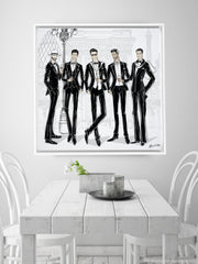 Mens Fashion Week - Illustration - Canvas Gallery Print - Unframed or Framed - Tiffany La Belle