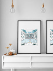 Moroccan Pool Time Blue - Illustration - Limited Edition Print - Tiffany La Belle