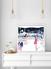 NYE, Sydney, Australia - Illustration - Canvas Gallery Print - Unframed or Framed - Tiffany La Belle