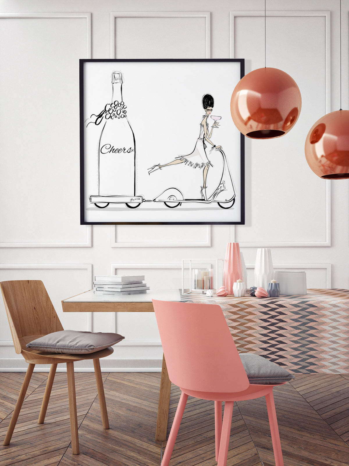 Cheers on Wheels - Illustration - Limited Edition Print - Tiffany La Belle