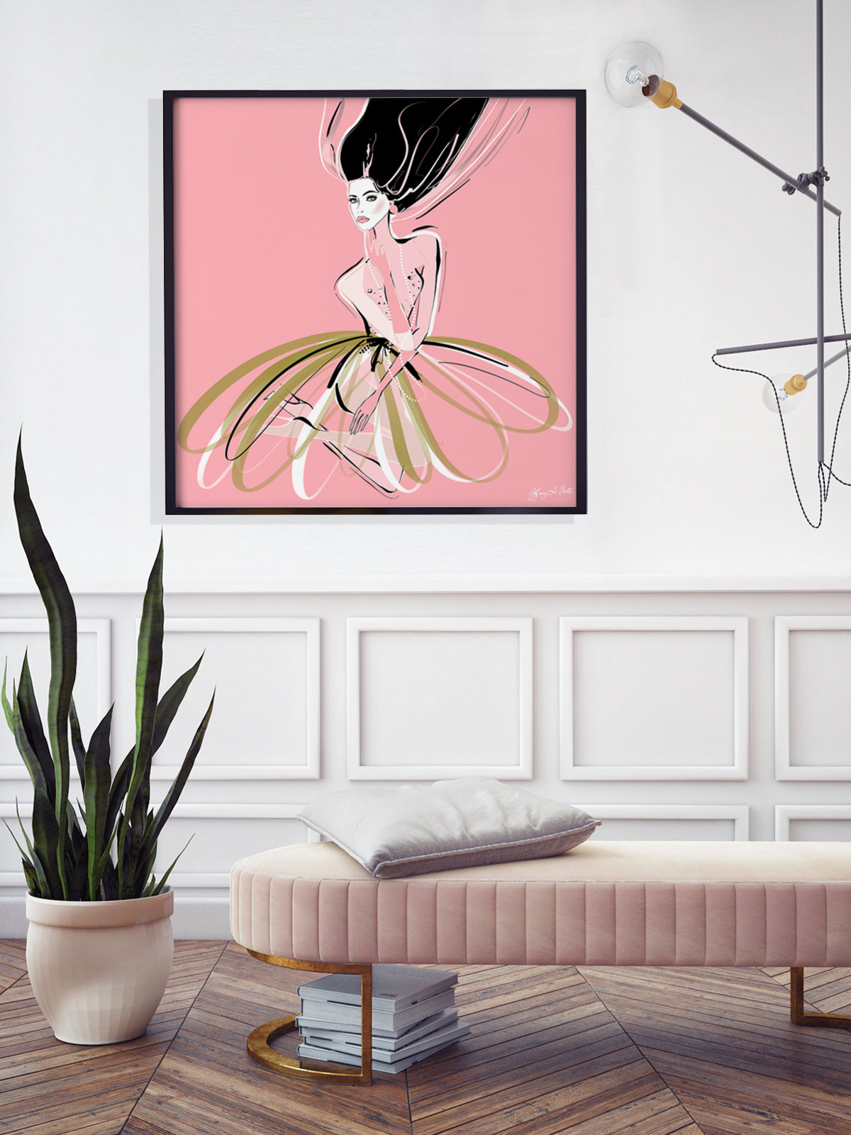 Pink and Pearls - Illustration - Limited Edition Print - Tiffany La Belle