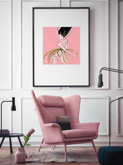 Pink and Pearls - Illustration - Limited Edition Print - Tiffany La Belle