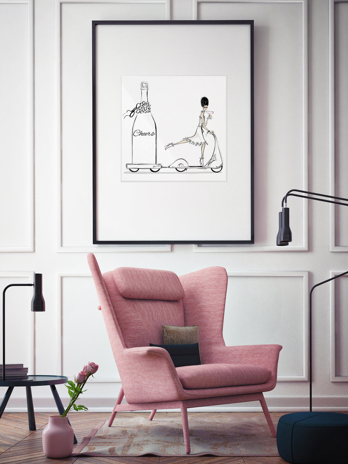 Cheers on Wheels - Illustration - Limited Edition Print - Tiffany La Belle