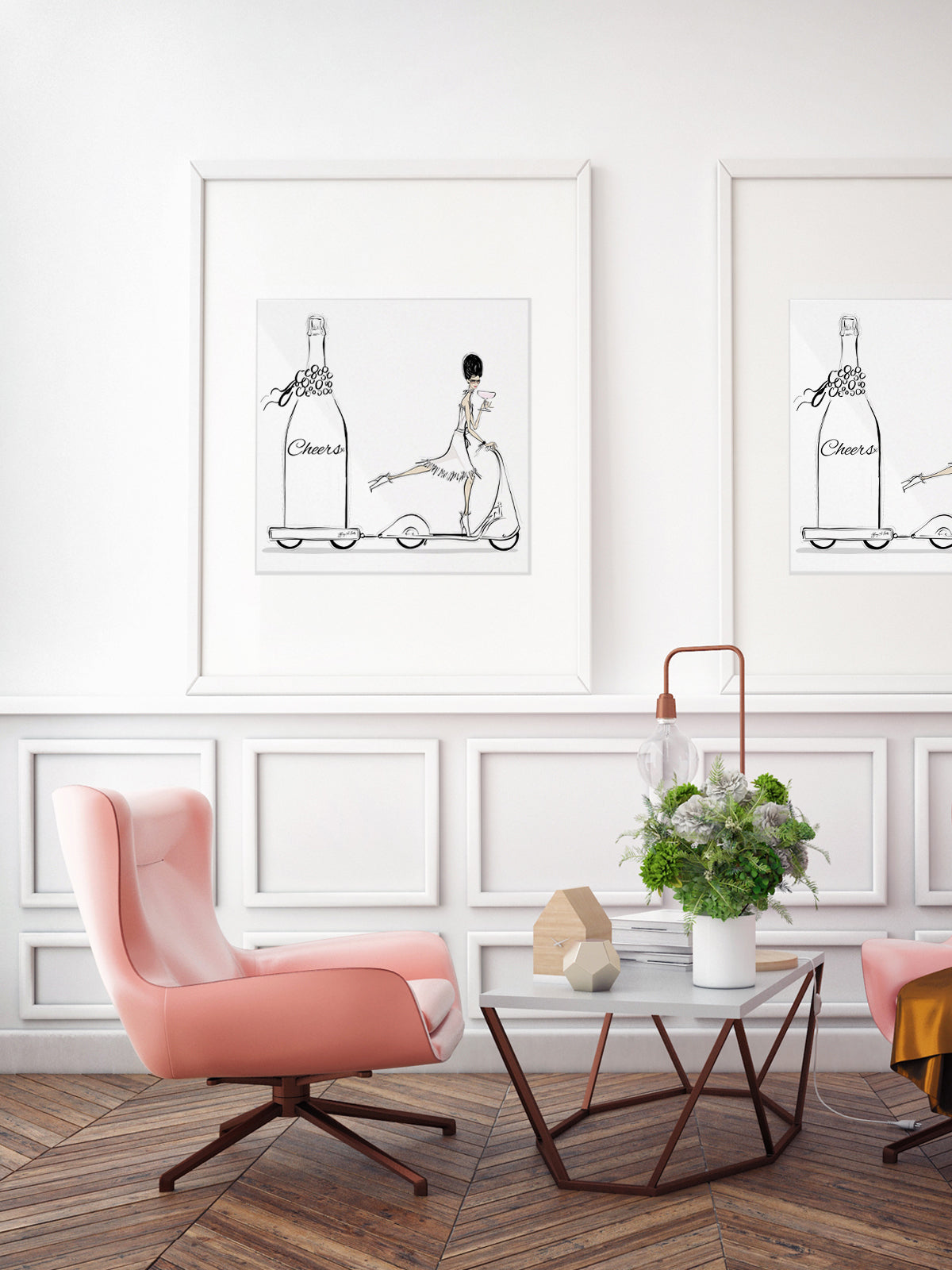 Cheers on Wheels - Illustration - Limited Edition Print - Tiffany La Belle