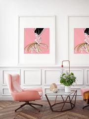 Pink and Pearls - Illustration - Limited Edition Print - Tiffany La Belle