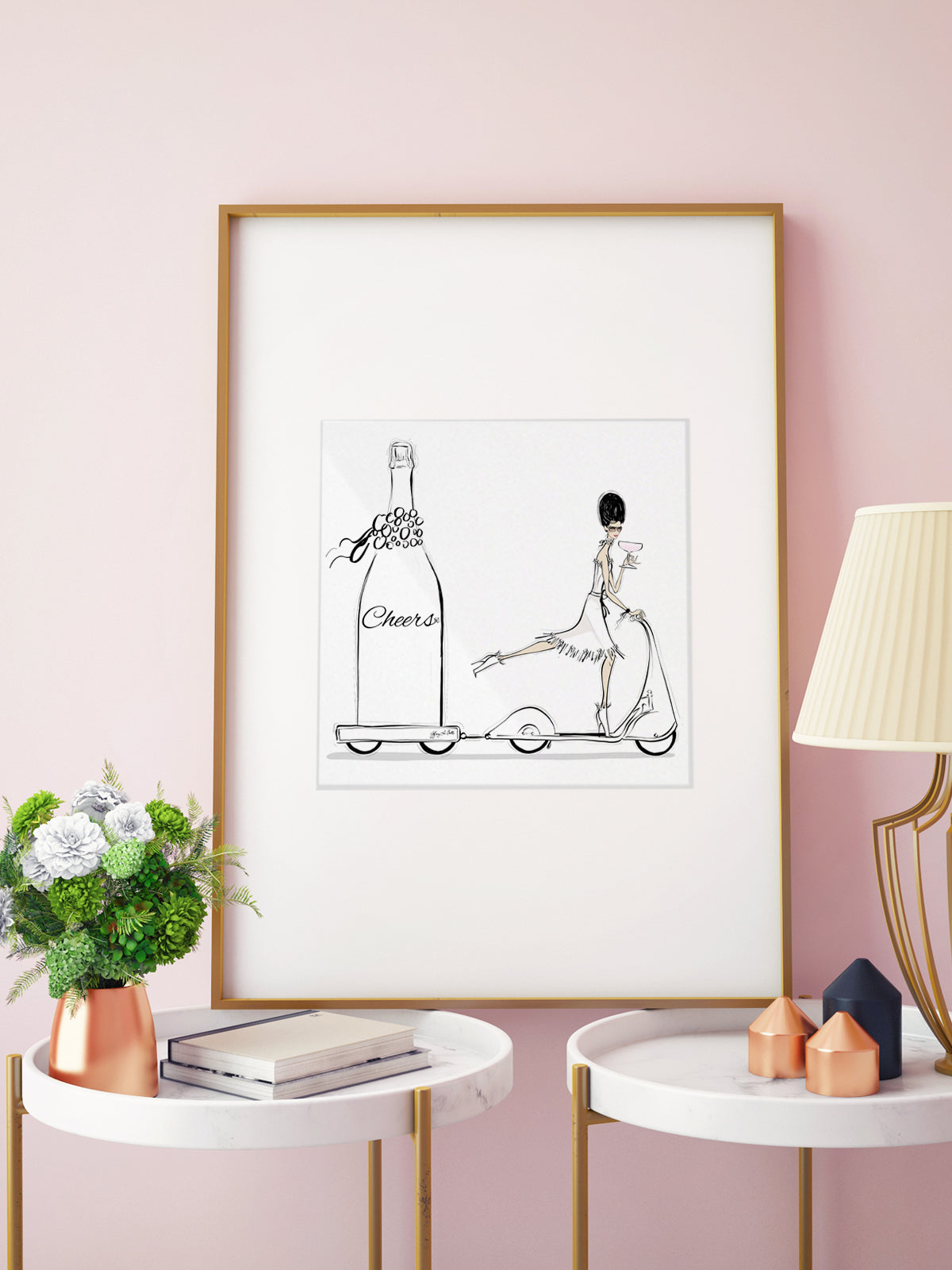 Cheers on Wheels - Illustration - Limited Edition Print - Tiffany La Belle