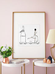 Cheers on Wheels - Illustration - Limited Edition Print - Tiffany La Belle