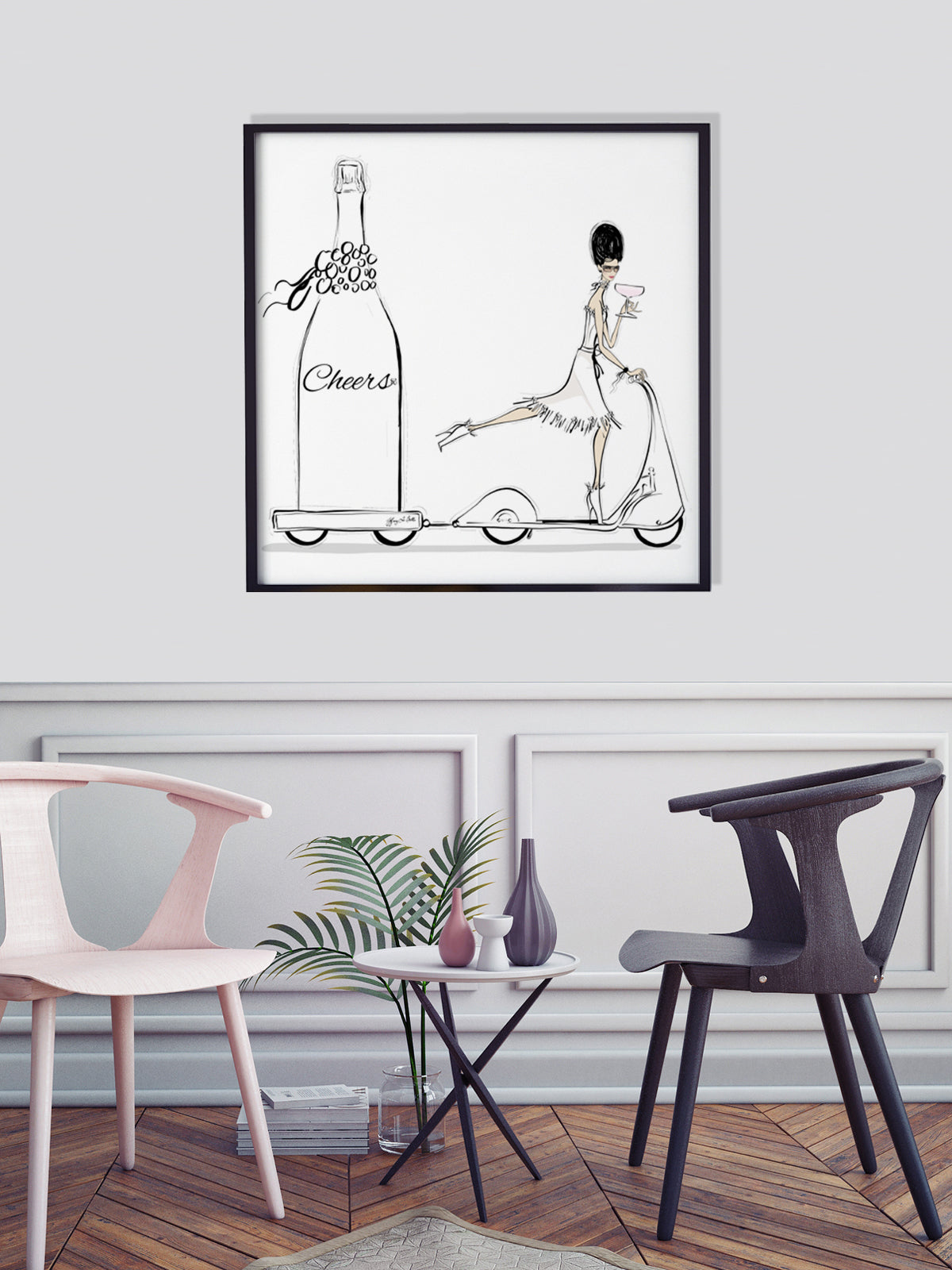 Cheers on Wheels - Illustration - Limited Edition Print - Tiffany La Belle