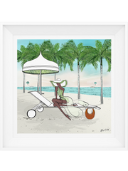 Palm Tree Beach - Illustration - Limited Edition Print - Tiffany La Belle