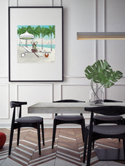 Palm Tree Beach - Illustration - Limited Edition Print - Tiffany La Belle