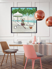 Palm Tree Beach - Illustration - Limited Edition Print - Tiffany La Belle