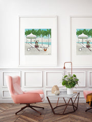 Palm Tree Beach - Illustration - Limited Edition Print - Tiffany La Belle