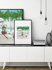 Palm Tree Beach - Illustration - Limited Edition Print - Tiffany La Belle