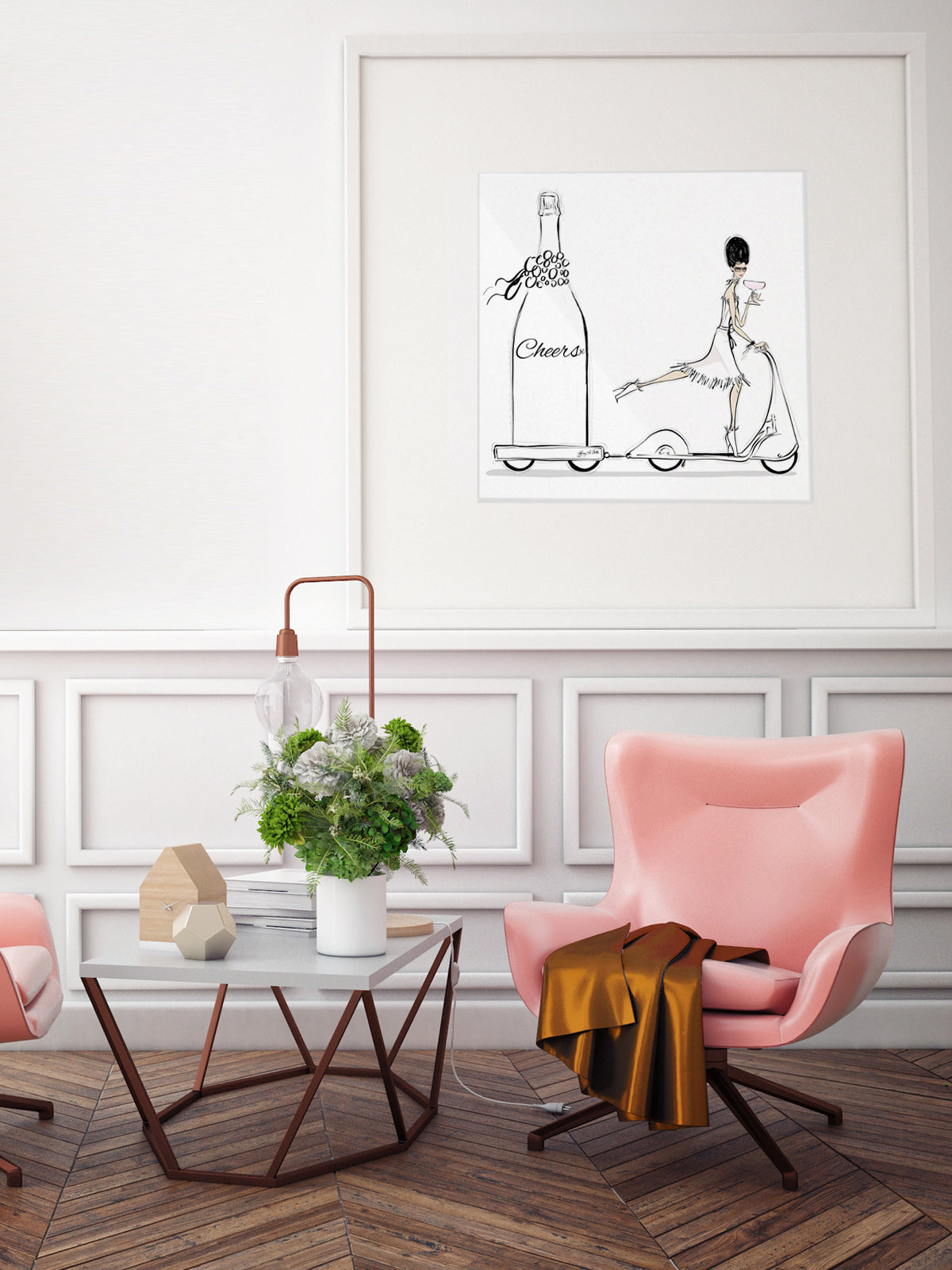 Cheers on Wheels - Illustration - Limited Edition Print - Tiffany La Belle