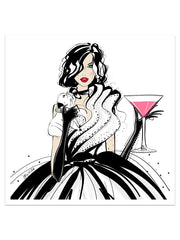 Pugs and Pink Drinks - Illustration - Limited Edition Print - Tiffany La Belle