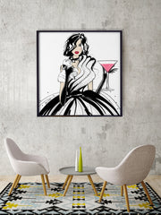 Pugs and Pink Drinks - Illustration - Limited Edition Print - Tiffany La Belle