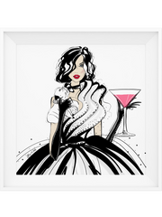 Pugs and Pink Drinks - Illustration - Limited Edition Print - Tiffany La Belle