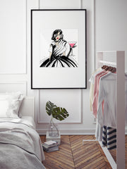 Pugs and Pink Drinks - Illustration - Limited Edition Print - Tiffany La Belle