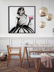 Pugs and Pink Drinks - Illustration - Limited Edition Print - Tiffany La Belle