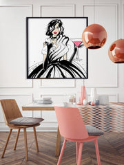 Pugs and Pink Drinks - Illustration - Limited Edition Print - Tiffany La Belle