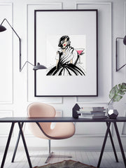 Pugs and Pink Drinks - Illustration - Limited Edition Print - Tiffany La Belle