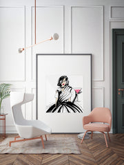 Pugs and Pink Drinks - Illustration - Limited Edition Print - Tiffany La Belle