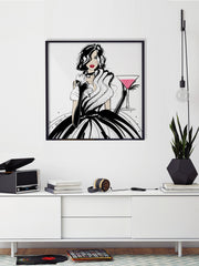 Pugs and Pink Drinks - Illustration - Limited Edition Print - Tiffany La Belle