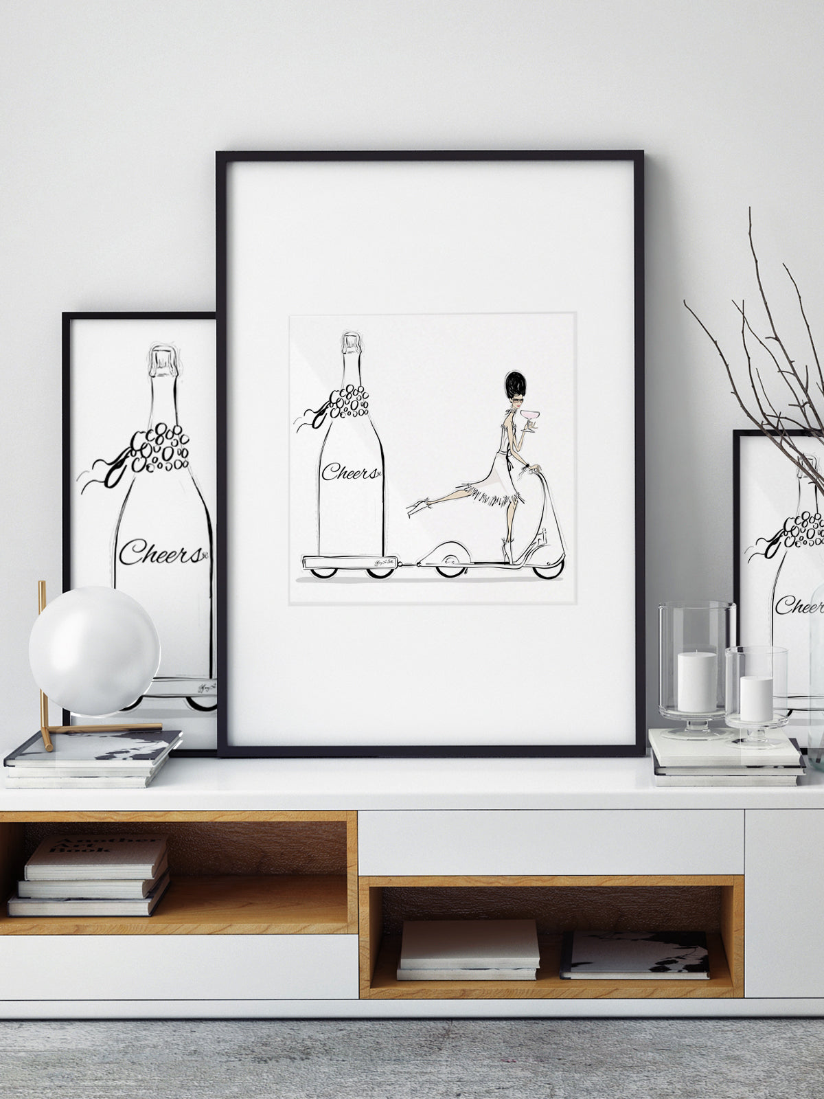 Cheers on Wheels - Illustration - Limited Edition Print - Tiffany La Belle