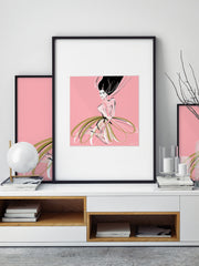 Pink and Pearls - Illustration - Limited Edition Print - Tiffany La Belle