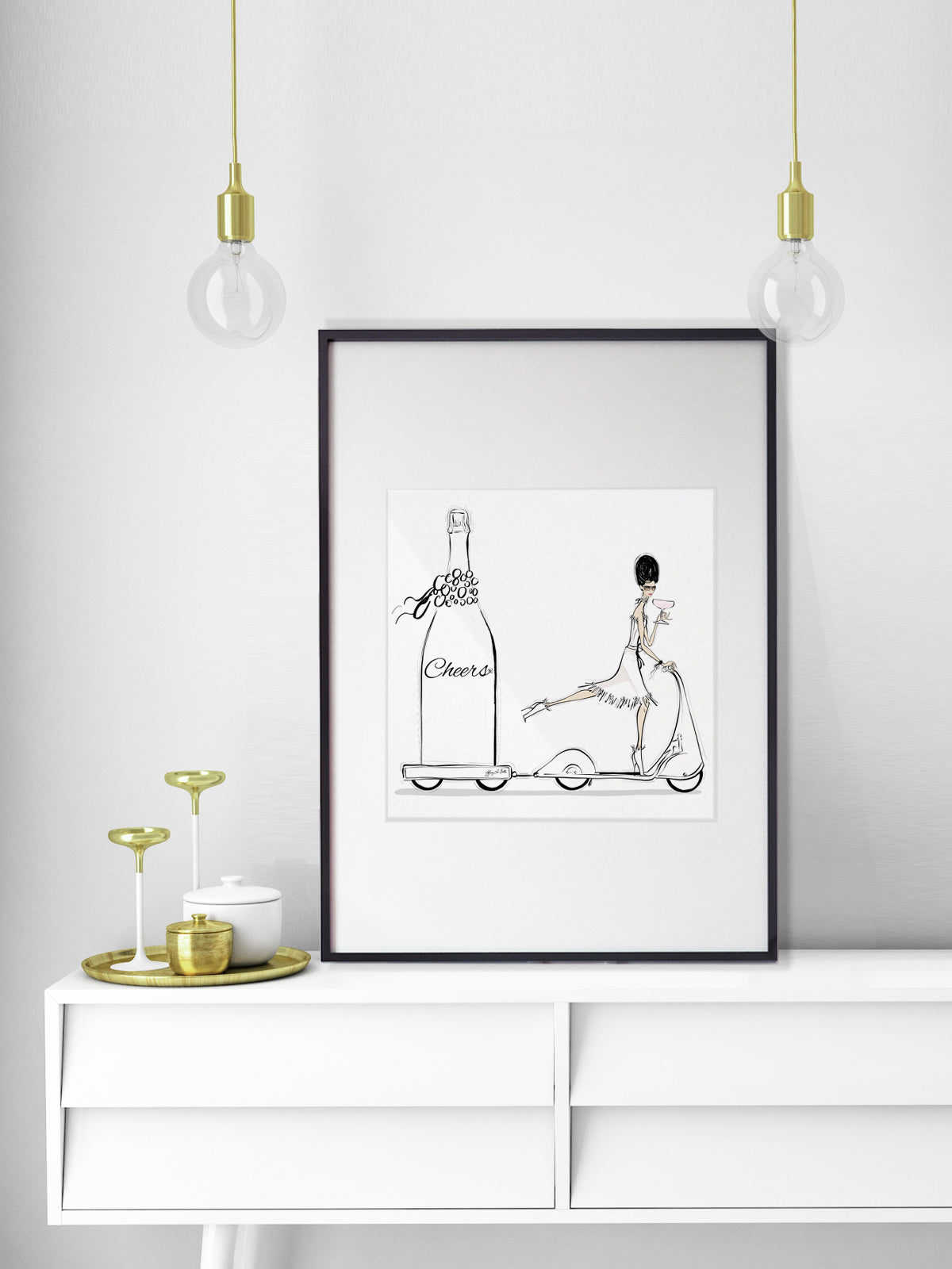 Cheers on Wheels - Illustration - Limited Edition Print - Tiffany La Belle