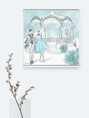 Young Lovers - Illustration - Canvas Gallery Print - Unframed or Framed - Tiffany La Belle