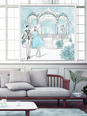 Young Lovers - Illustration - Canvas Gallery Print - Unframed or Framed - Tiffany La Belle