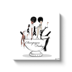 Champagne Friday - Illustration - Canvas Gallery Print - Unframed or Framed - Tiffany La Belle